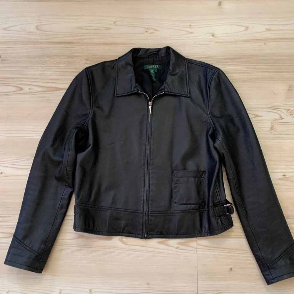 New Lauren Ralph Lauren 100% Leather Coat